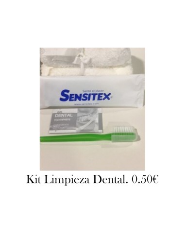 SENSITEX 1 UND Kit de limpieza dental: Cepillo de dientes y sobrecito monodosis de pasta dentífrica sabor menta
