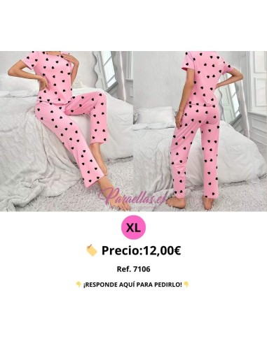 Conjunto de pijama rosa de camiseta