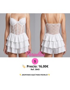 Vestido blanco corto boleros y corset