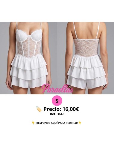 Vestido blanco corto boleros y corset