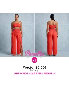Conjunto naranja largo top strapless