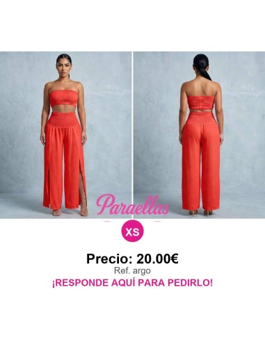 Conjunto naranja largo top strapless