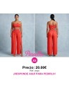Conjunto naranja largo top strapless
