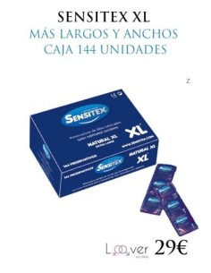 SENSITEX XL MÁS LARGOS Y ANCHOS CAJA 144 UNIDADES