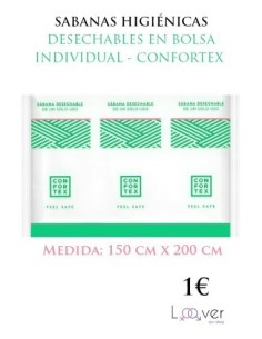 CONFORTEX SABANAS HIGIÉNICAS DESECHABLES EN BOLSA INDIVIDUAL