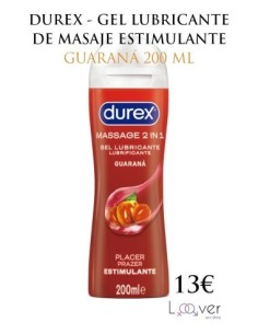 DUREX - GEL LUBRICANTE DE MASAJE ESTIMULANTE GUARANÁ 200 ML