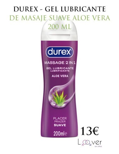 DUREX - GEL LUBRICANTE DE MASAJE SUAVE ALOE VERA 200 ML