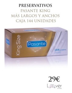 PASANTE PRESERVATIVOS KING MÁS LARGOS Y ANCHOS CAJA 144 UNIDADES