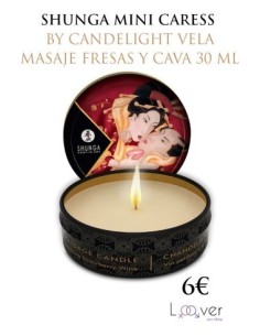 SHUNGA - MINI CARESS BY CANDELIGHT VELA MASAJE FRESAS Y CAVA 30 ML