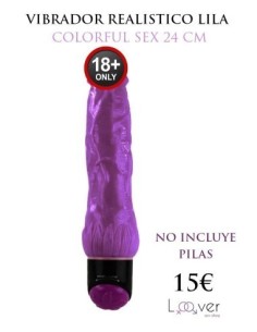 COLORFUL SEX VIBRADOR REALISTICO LILA 24 CM
