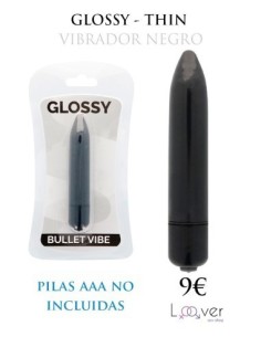 GLOSSY - THIN VIBRADOR NEGRO
