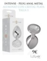 INTENSE - PLUG ANAL METAL ALUMINIO CON CRISTAL PLATA TALLA S