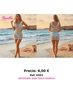 Vestido de malla blanco sin bikini