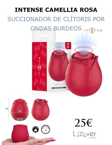 INTENSE - CAMELLIA ROSA SUCCIONADOR DE CLÍTORIS POR ONDAS BURDEOS