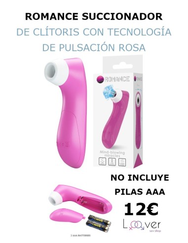 ROMANCE - SUCCIONADOR DE CLÍTORIS CON TECNOLOGÍA DE PULSACIÓN ROSA    No incluye las pilas*