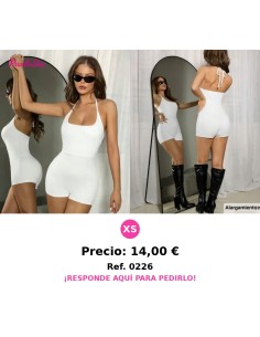 Mono enterizo blanco  casual de verano para mujer