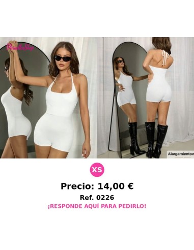Mono enterizo blanco  casual de verano para mujer