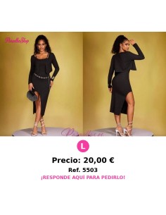 Vestido Negro De Tirantes Ajustado Con Chaqueta