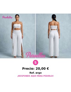 Conjunto blanco largo top strapless