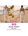 Vestido blanco largo de encaje con escote halter