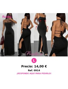 Vestido negro largo con espalda descubierta