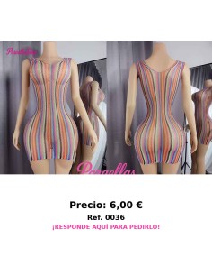 Un sexy vestido malla multicolor de lencería