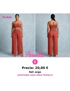 Conjunto terracota largo top strapless