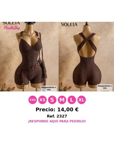 Mono de verano de unicolor con textura para mujer