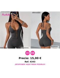 Mono informal de mujer con escote halter, cuello en V profundo