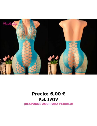 Enterizo malla azul sin bikini