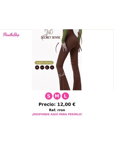 Leggings tipo campana “Barbie” de tela gruesa reductora – LEGGINGS MARRON CAMPANA