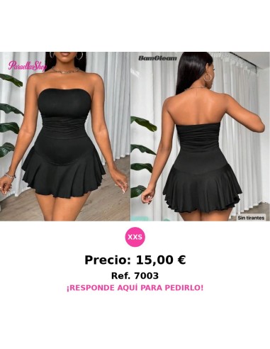 Mono unitard sin tirantes de color liso