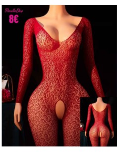 Enterizo malla leopardo rojo
