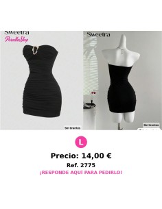 Vestido corto ajustado y sin tirantes