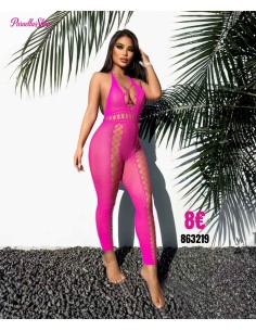 Enterizo malla fucsia