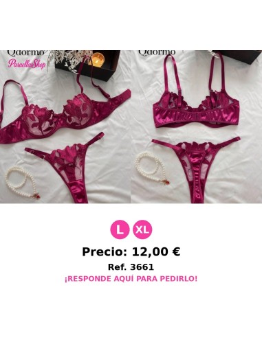Conjunto De Lencería Sexy De Malla Bordada