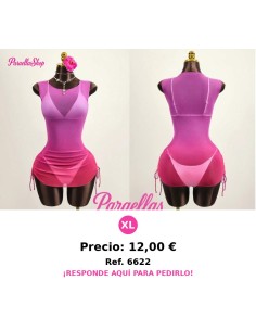 Vestido lenceria multicolor cubierta sin mangas