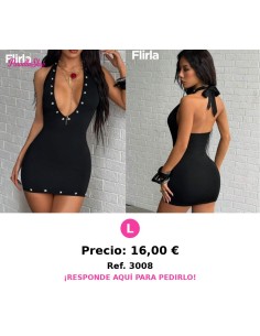 Vestido ajustado con cuello halter y espalda descubierta