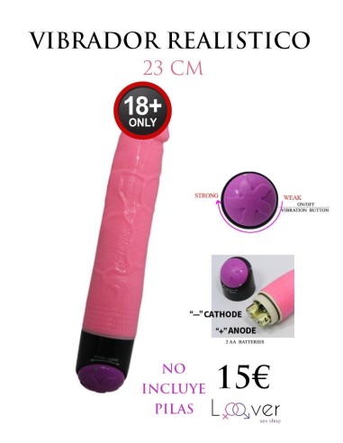 BAILE - COLORFUL SEX VIBRADOR REALÍSTICO ROSA 23 CM