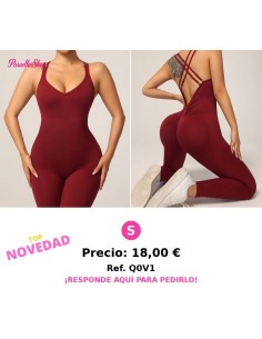 Enterizo deportivo sin costuras para mujer con tirantes cruzados