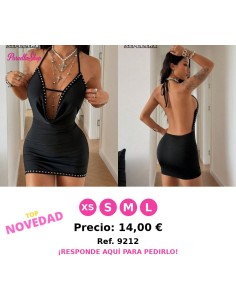 Vestido mini sexy para mujer con decoración de tachuelas