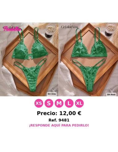 Conjunto de lencería verde c
