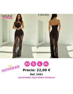 Vestido maxi elegante con estampado de leopardo,