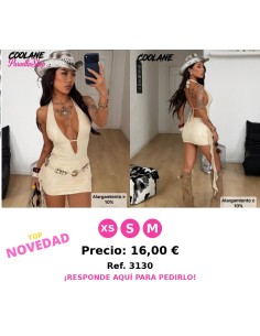 Vestido mini sexy de encaje con abertura y cuello halter