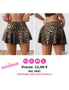Falda corta estampado de leopardo