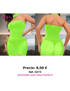 Vestido malla verde fluor sin bikini