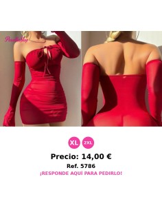 Vestido transparente sexy con copa de malla, cordón y fruncido