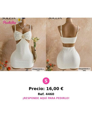 Vestido mini de mujer con escote y cintura recortados