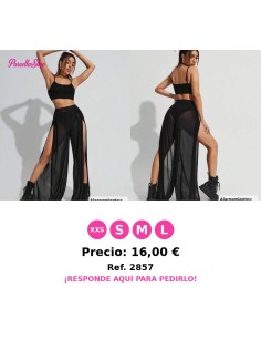 Conjunto top de tirantes unicolor con pantaloens de muslo con abertura