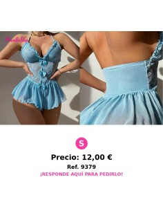 Body de encaje sexy con volantes y malla